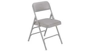 Folding Chairs National Public Seating Vinyl Upholstered Premium Folding Chair with Triple Brace Double Hinge