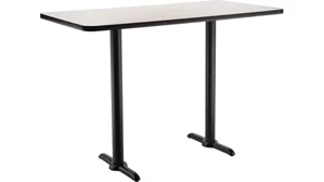 Cafeteria Tables National Public Seating 30in W x 60in D x 42in H - T Base Café Table