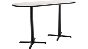 Cafeteria Tables National Public Seating 30in W x 6ft D x 42in H Racetrack - X Base Café Table