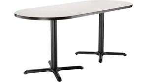 Cafeteria Tables National Public Seating 30in W x 6ft D x 30in H Racetrack - X Base Café Table