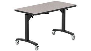 Training Tables - Heavy Duty National Public Seating 60in W x 24in D x 29in H - Mobile Flipper Table
