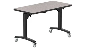 Training Tables - Heavy Duty National Public Seating 60in W x 24in D x 29in H - Mobile Flipper Table
