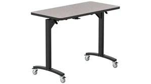 Training Tables - Heavy Duty National Public Seating 60in W x 24in D x 36in H - Mobile Flipper Table
