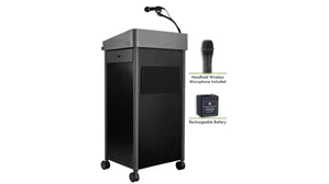 Lecterns National Public Seating Lectern with Sound, Rechargeable Battery, Wireless Handheld Mic