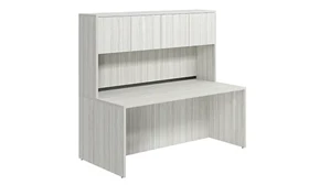 Stand-Alone Desks with Hutch PBD Furniture Desk Shell 71in x 36in Laminate with 4 Door Wood Hutch