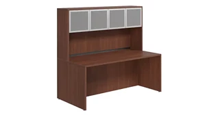Stand-Alone Desks with Hutch PBD Furniture Desk 71in W x 36in D with Hutch and Wire Management