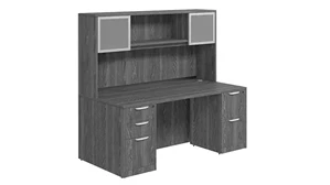 Stand-Alone Desks with Hutch PBD Furniture Desk 71in W x 30in D with 2 and 3 Drawer Pedestals
