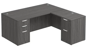 L Shaped Double Pedestal Desks PBD Furniture PL Series L-Shaped Desk 60in W x 60in D with 2 Pedestals