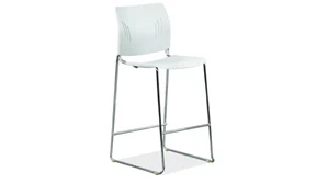Counter Stools PBD Furniture Polyurethane Stool with Footrest & Chrome Base