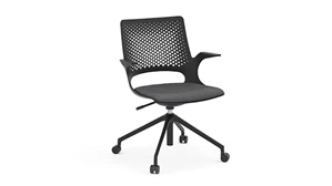 Conference Room Chairs PBD Furniture Harmony Black Shell and Fabric Seat Task Chair