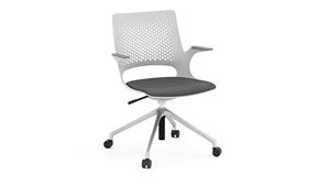Conference Room Chairs PBD Furniture Harmony White Shell and Fabric Seat Task Chair