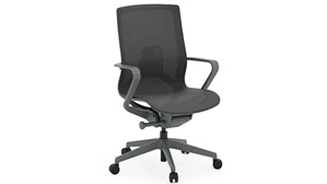 Ergonomic Task Chairs PBD Furniture Atlas II Loop Arm Mid Back Task Chair
