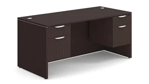Stand-Alone Double Pedestal Desks PBD Furniture Double Hanging Pedestal Desk 66in x 30in