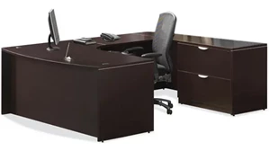U Shaped Single Pedestal Desks PBD Furniture U-Shaped Desk with Lateral File