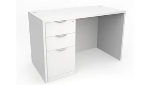 Stand-Alone Single Pedestal Desks PBD Furniture Single Locking Pedestal Desk 66in x 30in Laminate
