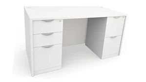 Stand-Alone Double Pedestal Desks PBD Furniture 60in x 30in Double Pedestal Desk