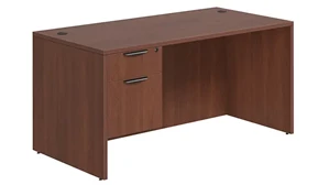 Stand-Alone Single Pedestal Desks PBD Furniture PL Series Desk 60in W x 30in D with 1 Hanging Pedestal