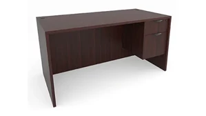 Stand-Alone Single Pedestal Desks PBD Furniture 72in x 36in Single Hanging Pedestal Desk