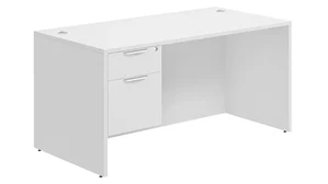 Stand-Alone Single Pedestal Desks PBD Furniture PL Series Desk 66in W x 30in D with 1 Hanging Pedestal