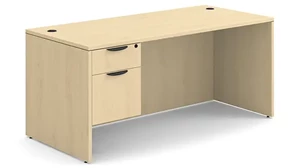Stand-Alone Single Pedestal Desks PBD Furniture Single Hanging Pedestal Desk 66in x 30in