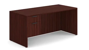 Stand-Alone Single Pedestal Desks PBD Furniture Single Hanging Pedestal Desk 66in x 30in