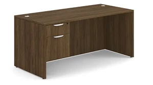 Stand-Alone Single Pedestal Desks PBD Furniture Single Hanging Pedestal Desk 66in x 30in
