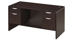 Stand-Alone Double Pedestal Desks PBD Furniture 72in x 36in Double Hanging Pedestal Desk