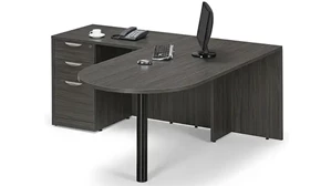 L Shaped Single Pedestal Desks PBD Furniture 66in x 72in Bullet L Shaped Single Pedestal Desk