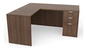 L Shaped Single Pedestal Desks PBD Furniture 72in x 78in Single Pedestal L-Shaped Desk