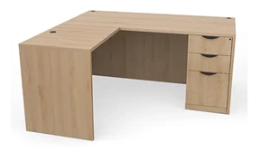 L Shaped Single Pedestal Desks PBD Furniture 66in x 72in Single Pedestal L-Shaped Desk