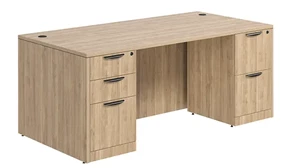 Stand-Alone Double Pedestal Desks Performance Bush Furniture 72in x 36in Double Pedestal Desk