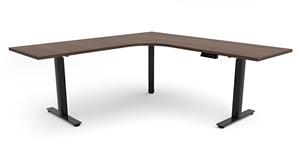 Standing Desks - Electronically Adjustable PBD Furniture 6ft x 78in Curve Corner Electronic Adjustable Height Sit to Stand L-Desk 