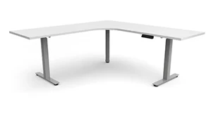 Standing Desks - Electronically Adjustable PBD Furniture 6ft x 78in Curve Corner Electronic Adjustable Height Sit to Stand L-Desk