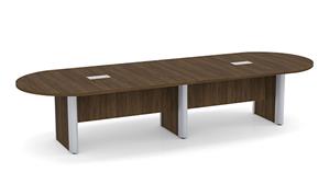 Conference Tables PBD Furniture 12ft Racetrack Shape Plinth Leg with Metal Accent Conference Table