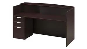 Reception Stand-Alone Desk Performance Bush Furniture Single Box Box File Pedestal Reception Desk