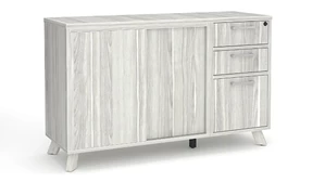 Combo Credenzas Performance Bush Furniture Compact 54in wide Sliding Door and Pedestal Credenza
