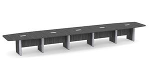Conference Tables PBD Furniture 22ft Boat Shape Elliptical Base Conference Table with Metal Accents