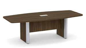 Conference Tables PBD Furniture 8ft Boat Shaped Elliptical Base Conference Table with Metal Accents