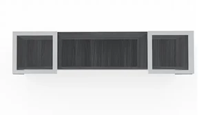 Desk Hutches PBD Furniture 72in Wall Mount Hutch with Silver Framed Glass Doors