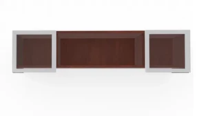 Desk Hutches Performance Bush Furniture 72in Wall Mount Hutch with Silver Framed Glass Doors
