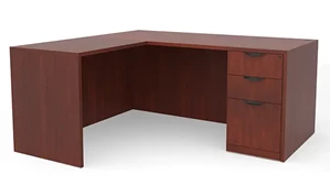 L Shaped Single Pedestal Desks PBD Furniture 60in x 60in Single Pedestal L-Shaped Desk