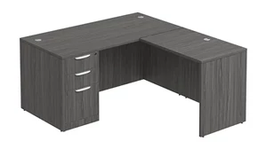 L Shaped Single Pedestal Desks Performance Bush Furniture 60in x 65in Single Pedestal L-Shaped Desk