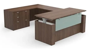 Standing Desks - Electronically Adjustable PBD Furniture U-Shaped Standing Desk