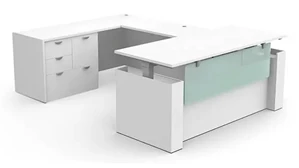 Standing Desks - Electronically Adjustable PBD Furniture U-Shaped Standing Desk