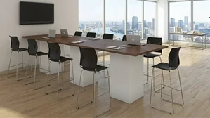 Conference Tables PBD Furniture 12ft Cafe Height Conference Table with White Base