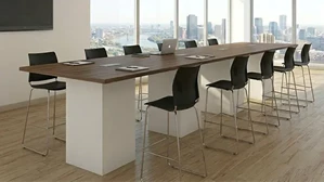 Conference Tables PBD Furniture 16ft Cafe Height Conference Table with White Base