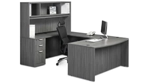 U Shaped Desks with Hutch PBD Furniture U-Shaped Desk with Hutch
