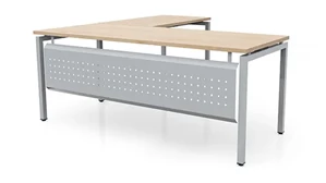 L Shaped Desk Shells PBD Furniture L-Shaped Desk 66in x 66in with Modesty Panel