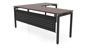 L Shaped Desk Shells PBD Furniture L-Shaped Desk 72in x 60in Slender with Modesty Panel
