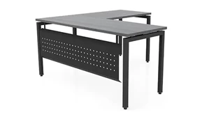 L Shaped Desk Shells PBD Furniture L-Shaped Desk 60in x 60in Slender with Modesty Panel